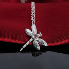 Load image into Gallery viewer, Fashion 925 sterling Silver women Crystal dragonfly pendant necklace earring rings Jewelry set Party wedding jewelry fine gifts 2022
