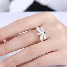 Load image into Gallery viewer, Fashion 925 sterling Silver women Crystal dragonfly pendant necklace earring rings Jewelry set Party wedding jewelry fine gifts 2022
