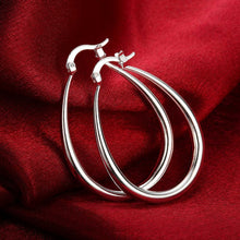 Load image into Gallery viewer, 100% 41MM 925 Sterling Silver Smooth Circle Big Hoop Earrings For Women Lady Fashion Charm High Quality Wedding Jewelry Gift 2022
