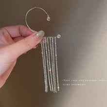 Load image into Gallery viewer, New Luxury Shining Zircon Rhinestone Long Tassel Ear Clip Ear Cuff Exquisite Vintage Clip Earrings Fashion Wedding Jewelry 2022
