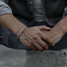 Load image into Gallery viewer, 925 Sterling Silver Twisted Woven Bracelet man women Neutral Retro Thai Original Handmade Exquisite Unique Opening bangle Gift 2022
