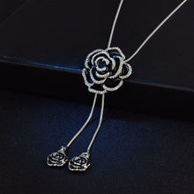 Load image into Gallery viewer, Collier Femme Black Rose Long Necklaces for Women Fashion Crystal Necklace Pendant Jewelry 2022
