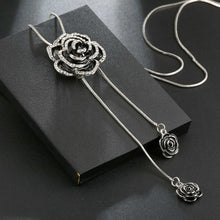 Load image into Gallery viewer, Collier Femme Black Rose Long Necklaces for Women Fashion Crystal Necklace Pendant Jewelry 2022
