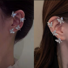 Load image into Gallery viewer, Crystal Metal Butterfly Ear Clips Without Piercing Women Fashion Gold Silver Ear Cuff Clip Earrings Fashion Wedding Jewelry 2022 2022
