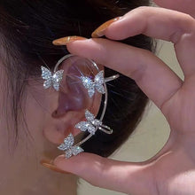 Load image into Gallery viewer, Crystal Metal Butterfly Ear Clips Without Piercing Women Fashion Gold Silver Ear Cuff Clip Earrings Fashion Wedding Jewelry 2022 2022
