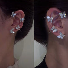 Load image into Gallery viewer, Crystal Metal Butterfly Ear Clips Without Piercing Women Fashion Gold Silver Ear Cuff Clip Earrings Fashion Wedding Jewelry 2022 2022
