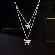Load image into Gallery viewer, New Shiny Butterfly Necklace Ladies Exquisite Double Layer Clavicle Chain Necklace Jewelry for Ladies Gift 2022
