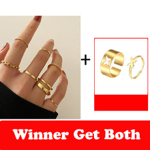 Load image into Gallery viewer, Punk Finger Rings Minimalist Smooth Gold/black Geometric Metal Rings for Women Girls Party Jewelry Bijoux Femme 2022
