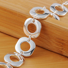 Load image into Gallery viewer, Hot 925 sterling silver Bracelets classic fashion Square chain for woman Wedding party Christmas Gift high quality Jewelry 2022
