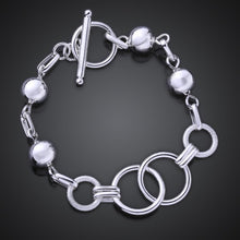 Load image into Gallery viewer, Hot new 925 sterling silver Bracelets women Wild Creative circle beads chain fashion lady Wedding party Christmas gifts Jewelry 2022
