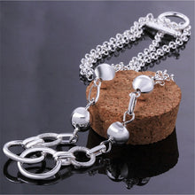 Load image into Gallery viewer, Hot new 925 sterling silver Bracelets women Wild Creative circle beads chain fashion lady Wedding party Christmas gifts Jewelry 2022
