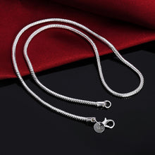 Load image into Gallery viewer, 40-75cm 925 Sterling Silver 2MM Solid Snake Chain Necklace for Men Women Fashion Jewelry for Pendant 2022
