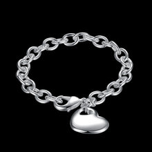 Load image into Gallery viewer, Hot 925 sterling silver Bracelets for women hanging heart chain Wedding party elegant lady Christmas gifts fashion Jewelry 2022
