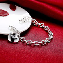 Load image into Gallery viewer, Hot 925 sterling silver Bracelets for women hanging heart chain Wedding party elegant lady Christmas gifts fashion Jewelry 2022
