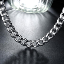 Load image into Gallery viewer, Hot charm 925 sterling Silver Bracelets necklace Jewelry set for men classic 10MM Square Chain 20/22/24 inch Fashion Party Gift 2022
